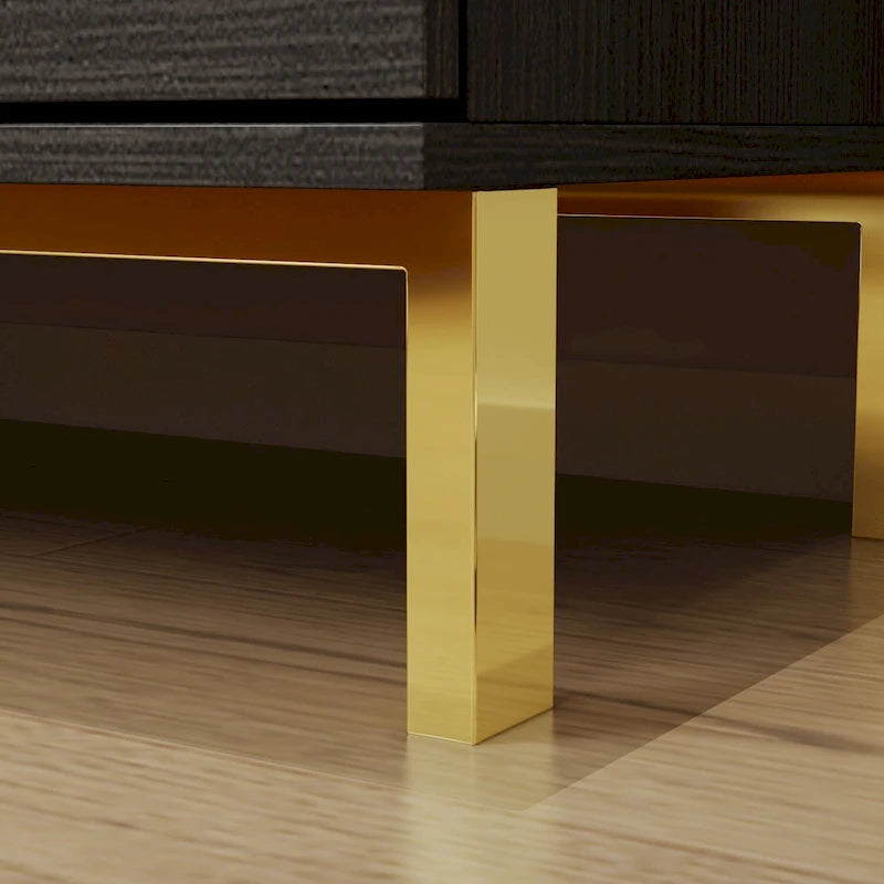 Kerrogee 3-Drawer Chest - Wooden Storage Dresser with Metal Legs