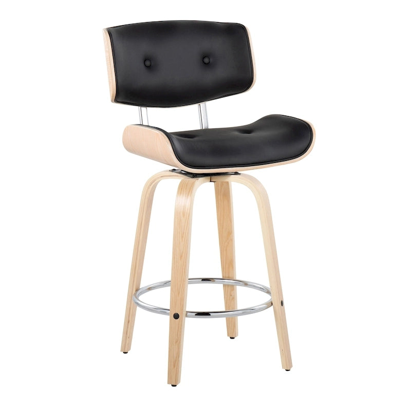 Carson Carrington Leksand 26 Fixed-Height Counter Stool with Bent Wood Legs (Set of 2)