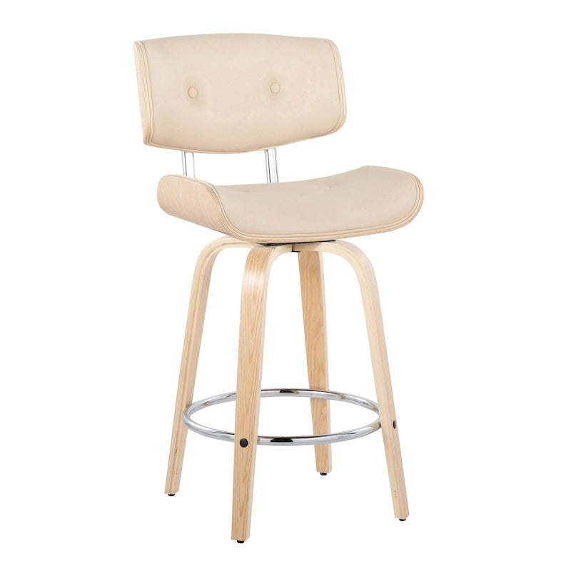 Carson Carrington Leksand 26 Fixed-Height Counter Stool with Bent Wood Legs (Set of 2)