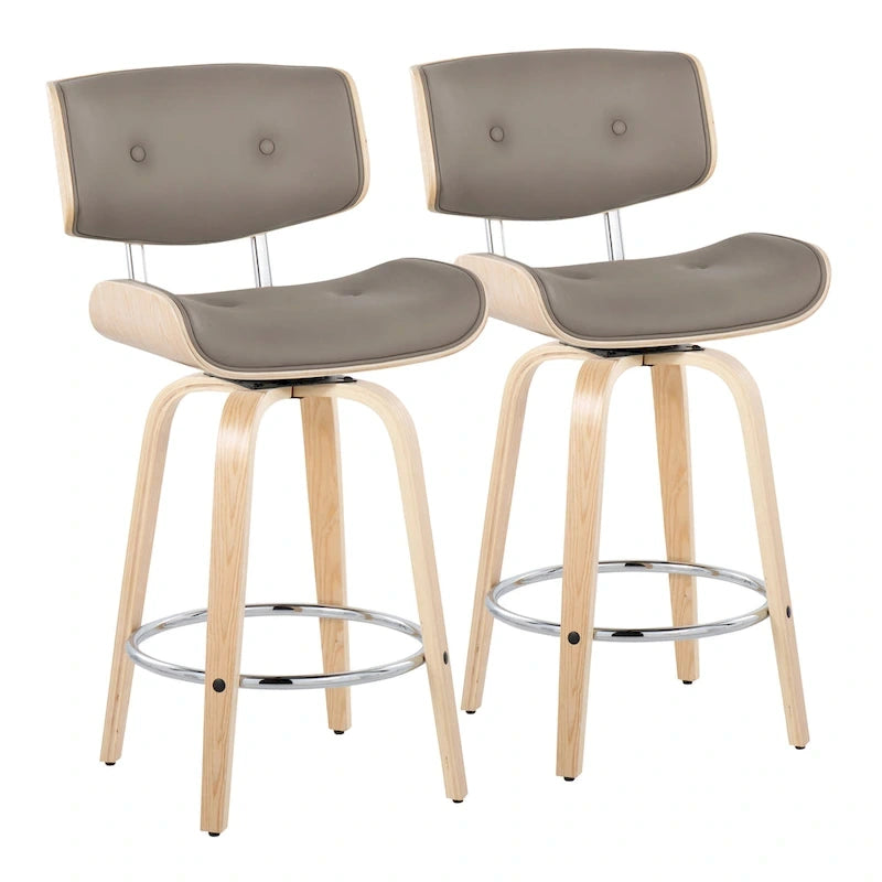 Carson Carrington Leksand 26 Fixed-Height Counter Stool with Bent Wood Legs (Set of 2)