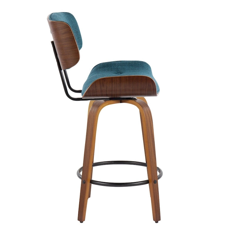 Carson Carrington Leksand 26 Fixed-Height Counter Stool with Bent Wood Legs (Set of 2)