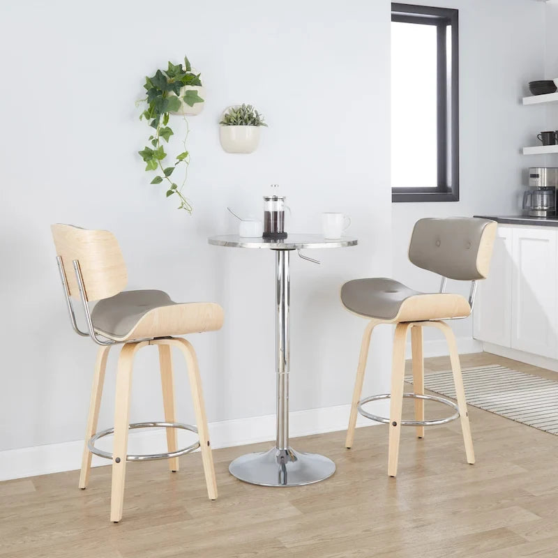 Carson Carrington Leksand 26 Fixed-Height Counter Stool with Bent Wood Legs (Set of 2)