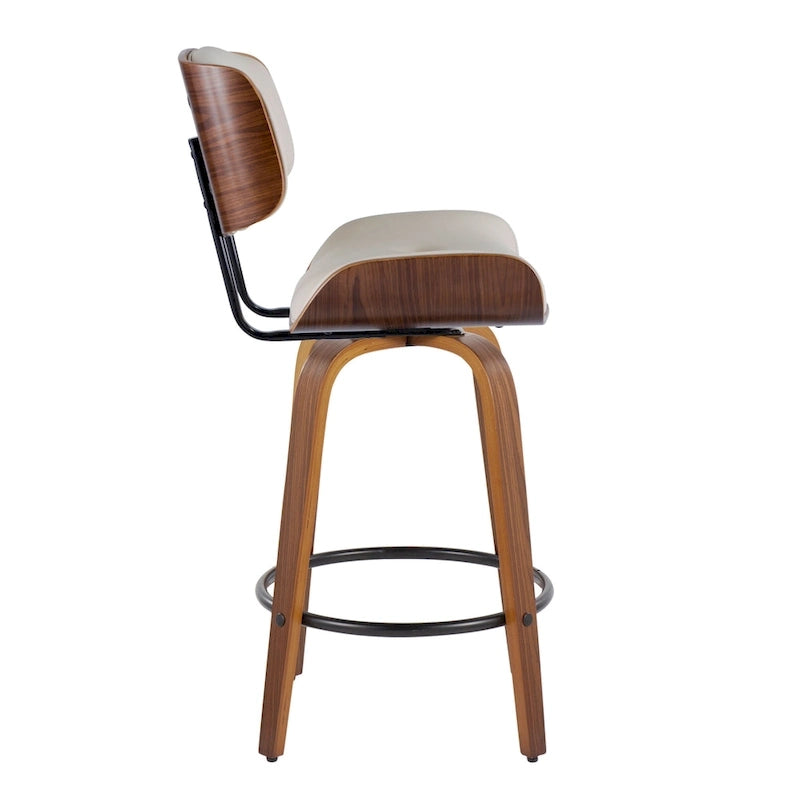 Carson Carrington Leksand 26 Fixed-Height Counter Stool with Bent Wood Legs (Set of 2)