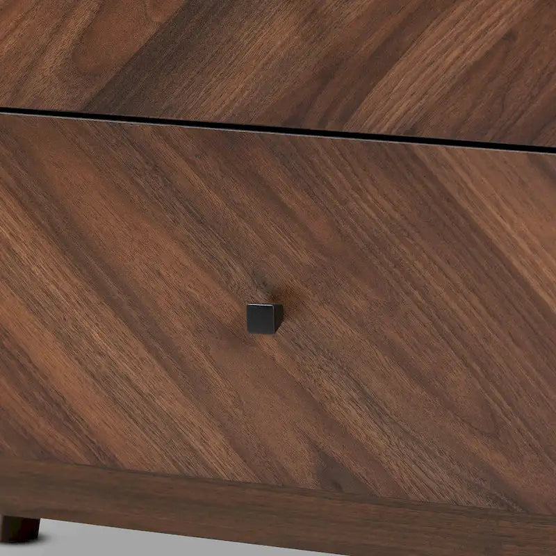 Hartman Mid-Century Modern Walnut Finished Wood 3-Drawer Storage Chest