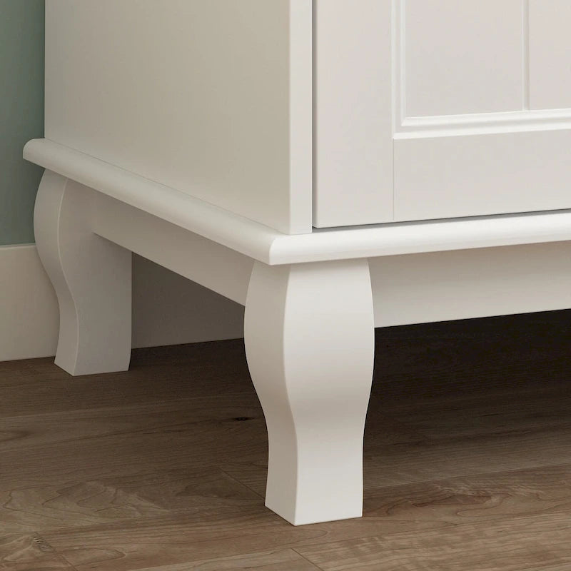 Armoire White Lacquer Wardrobe Engineered Wood for Bedroom