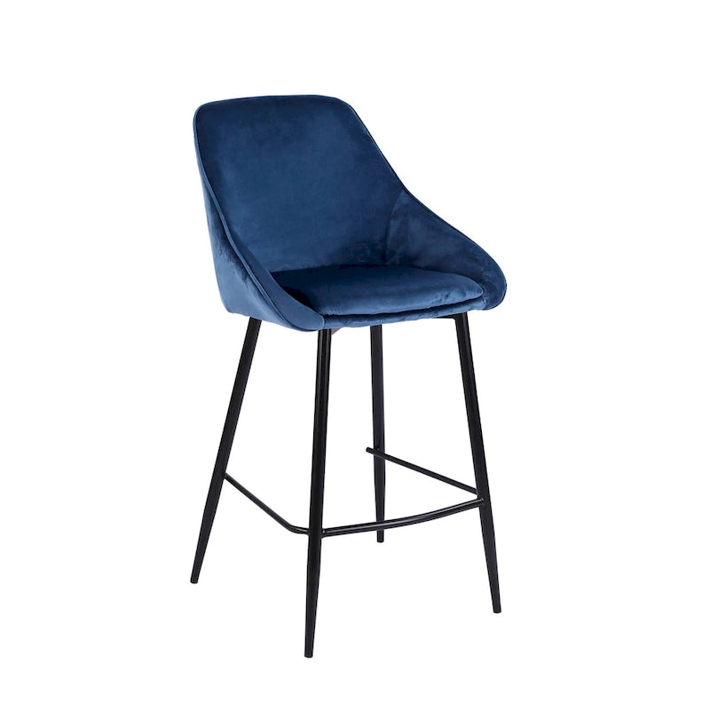 Porthos Home Uva Counter Stools Set of 2, Velvet Upholstery, Iron Legs