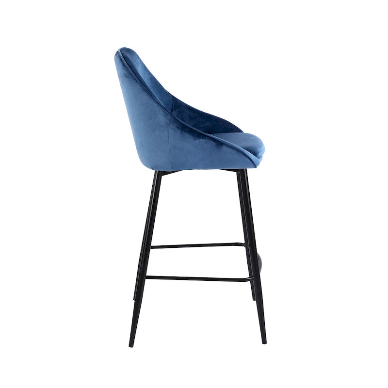 Porthos Home Uva Counter Stools Set of 2, Velvet Upholstery, Iron Legs