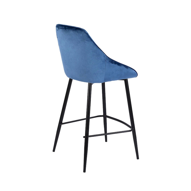 Porthos Home Uva Counter Stools Set of 2, Velvet Upholstery, Iron Legs