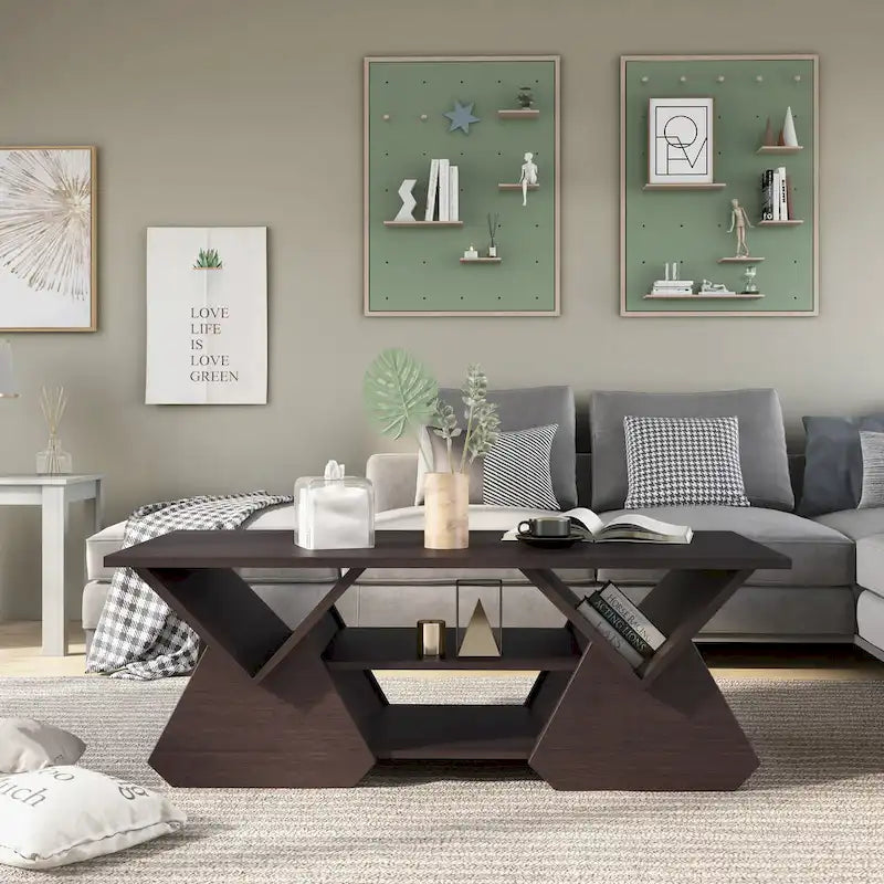 Fore Modern Espresso 47-inch 4-Shelf Coffee Table by Furniture of America