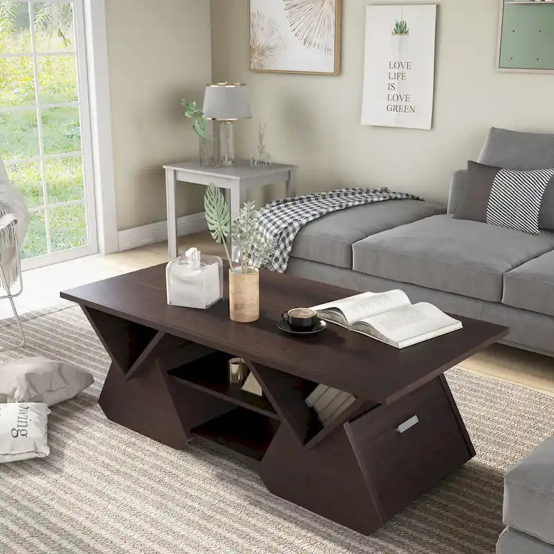 Fore Modern Espresso 47-inch 4-Shelf Coffee Table by Furniture of America