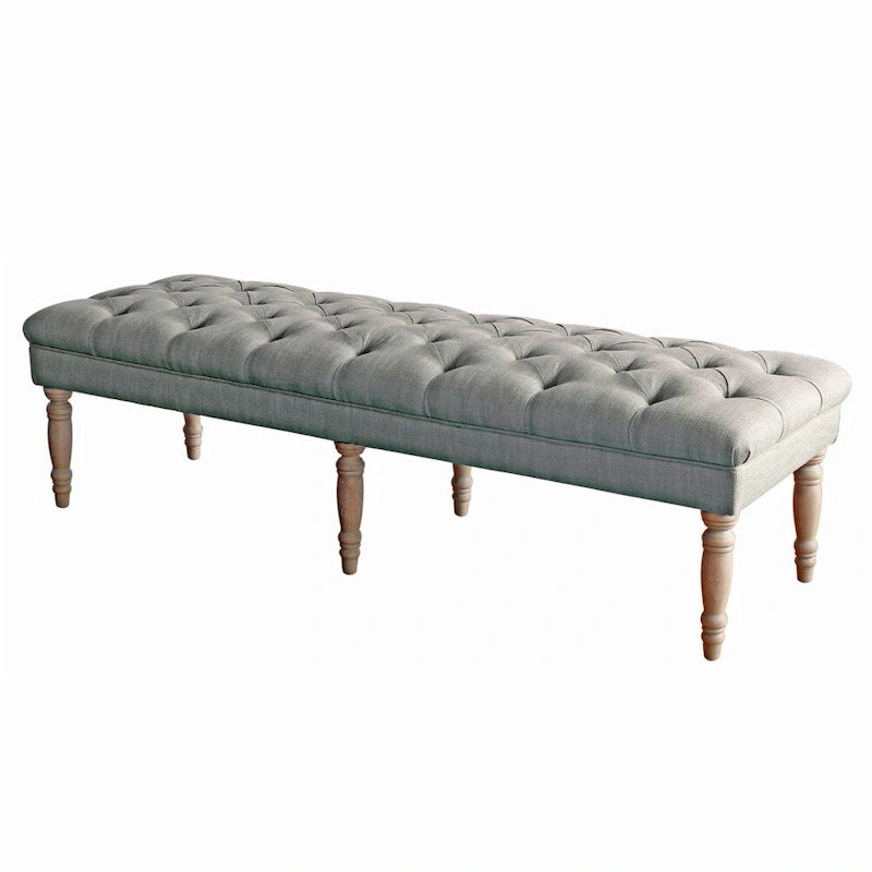 The Gray Barn Blasted Rock Grey Tufted Bench