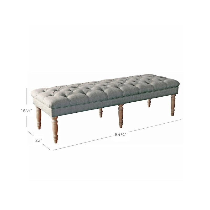 The Gray Barn Blasted Rock Grey Tufted Bench