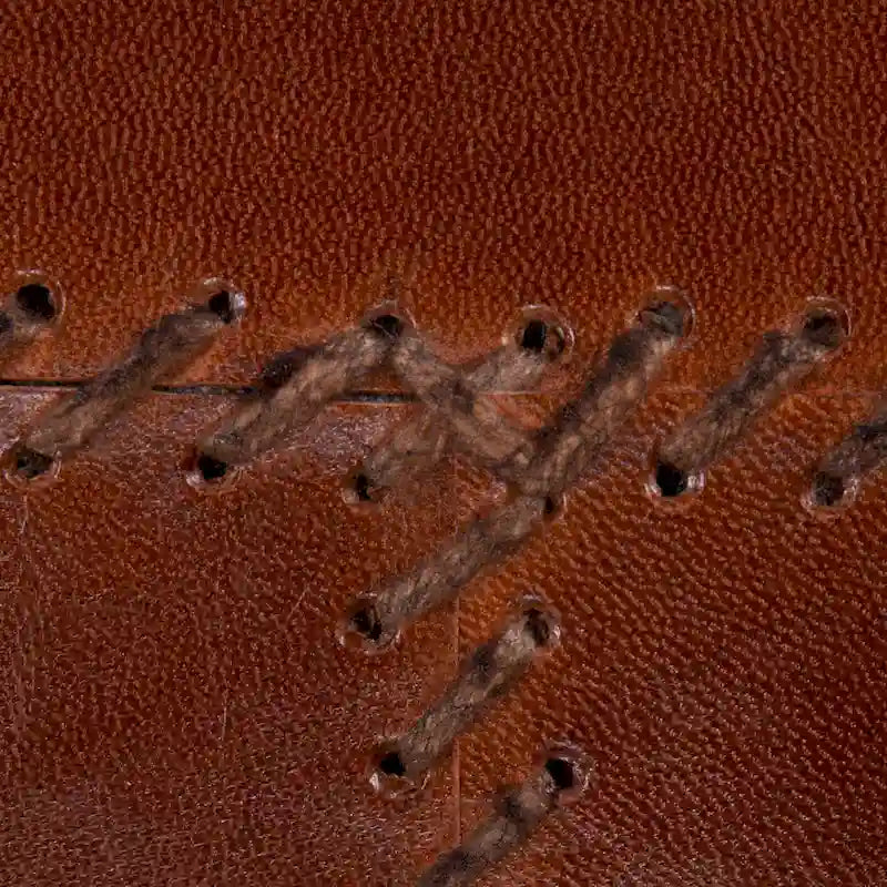 Carbon Loft Najah Patchwork Leather Industrial Pouf Ottoman