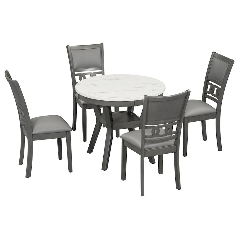 5-piece Counter Height Dining Round Table Set