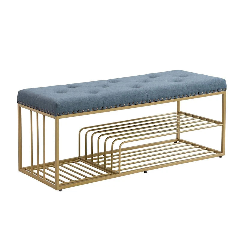 Hausfame Upholstery Shoes Bench-Entryway Shoe Storage with Tufted Padded Seat