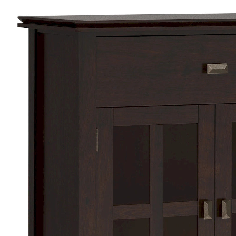 WYNDENHALL Stratford 60 Wide Solid Wood Transitional Large 4 Door Sideboard Buffet - 17d x 60w x 34h