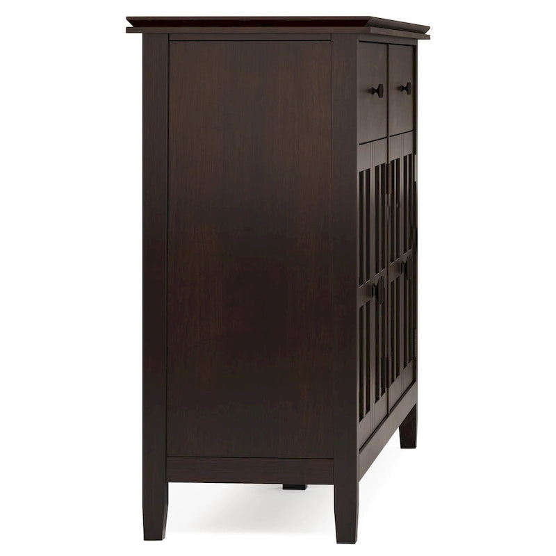 WYNDENHALL Stratford 60 Wide Solid Wood Transitional Large 4 Door Sideboard Buffet - 17d x 60w x 34h