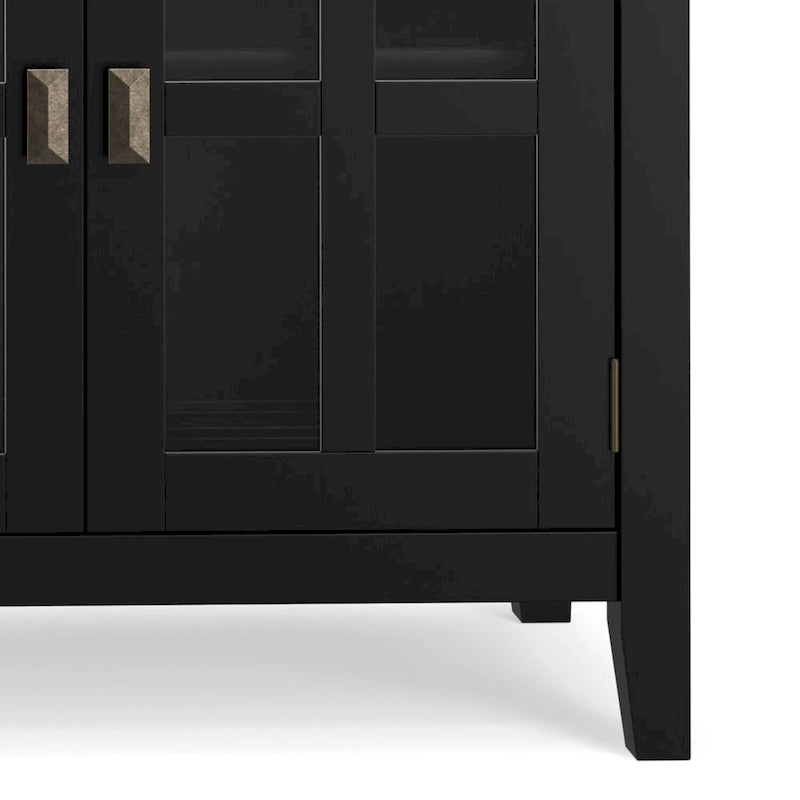 WYNDENHALL Stratford 60 Wide Solid Wood Transitional Large 4 Door Sideboard Buffet - 17d x 60w x 34h