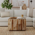 Natural Solid Wood Branch Bundle Square Cube Table by East at Main