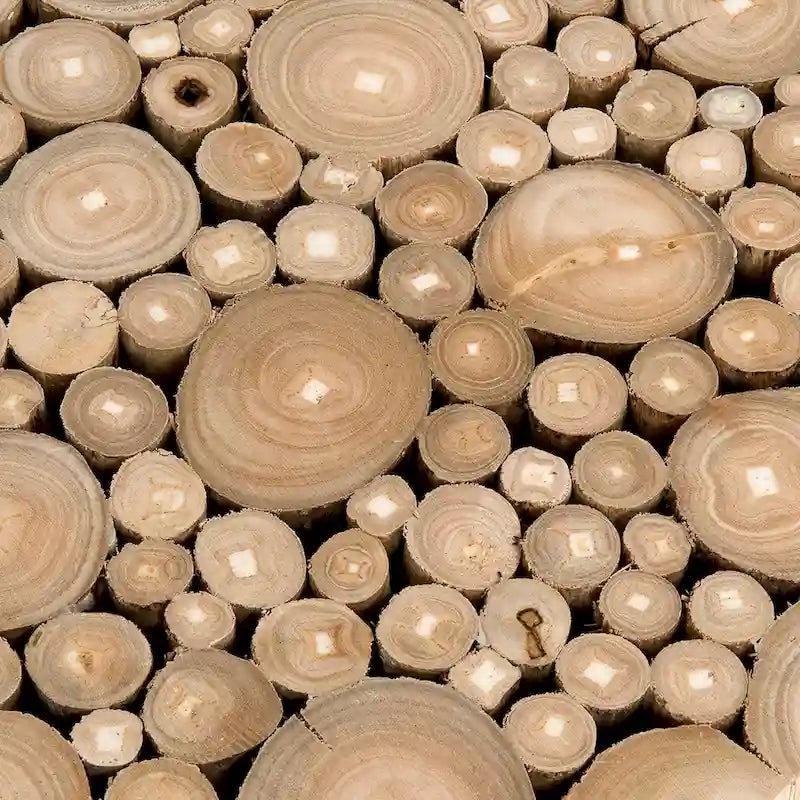 Natural Solid Wood Branch Bundle Square Cube Table by East at Main