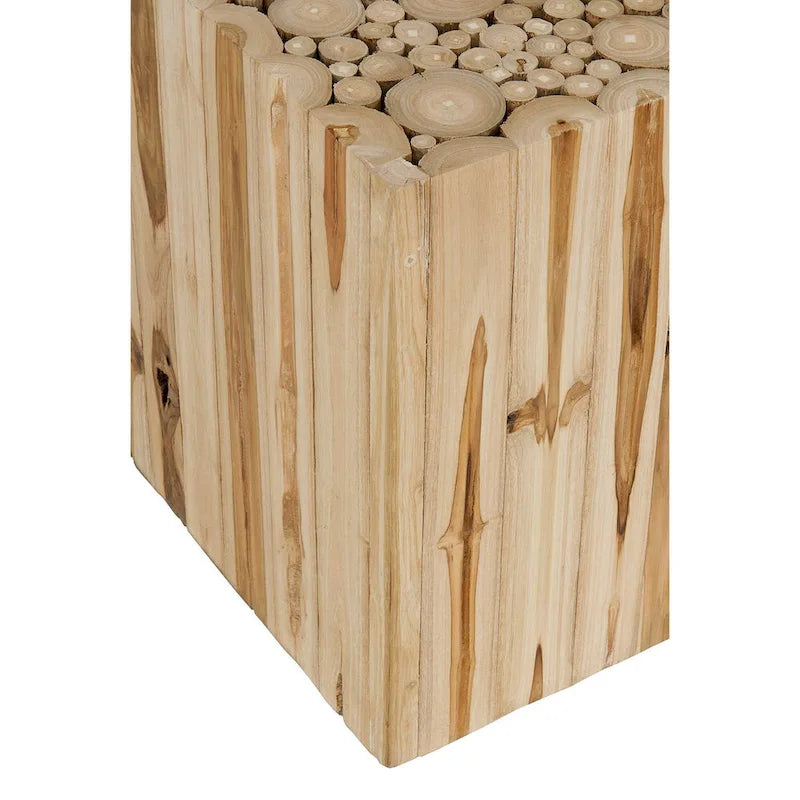 Natural Solid Wood Branch Bundle Square Cube Table by East at Main