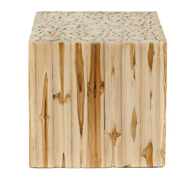 Natural Solid Wood Branch Bundle Square Cube Table by East at Main