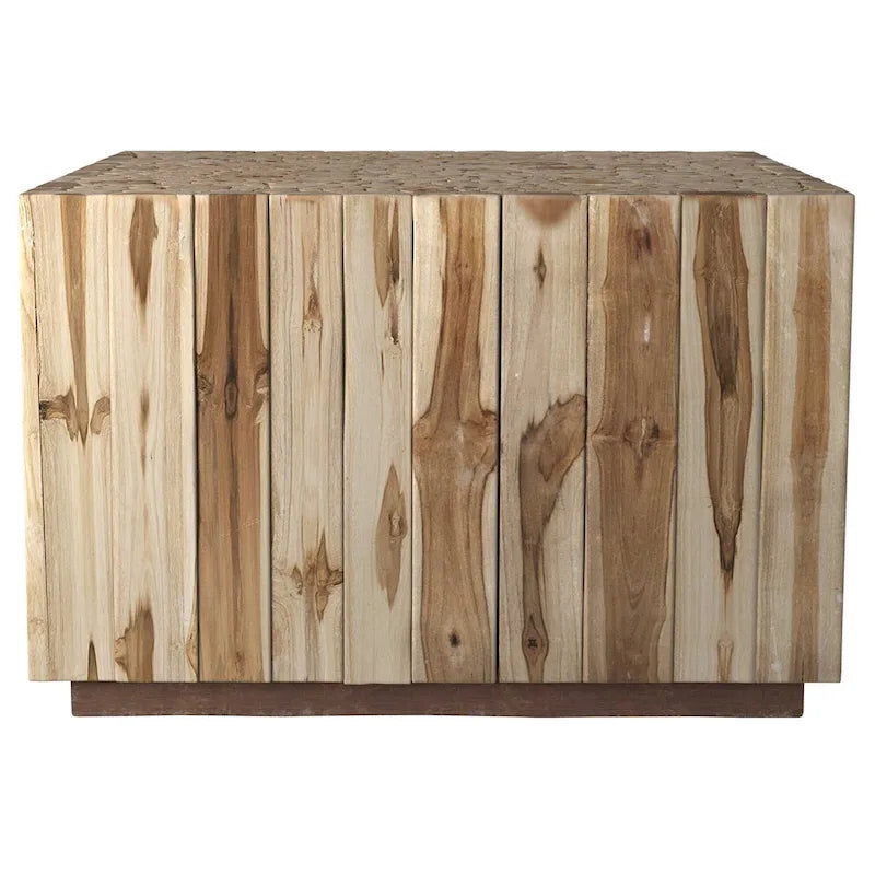 Natural Solid Wood Branch Bundle Square Cube Table by East at Main