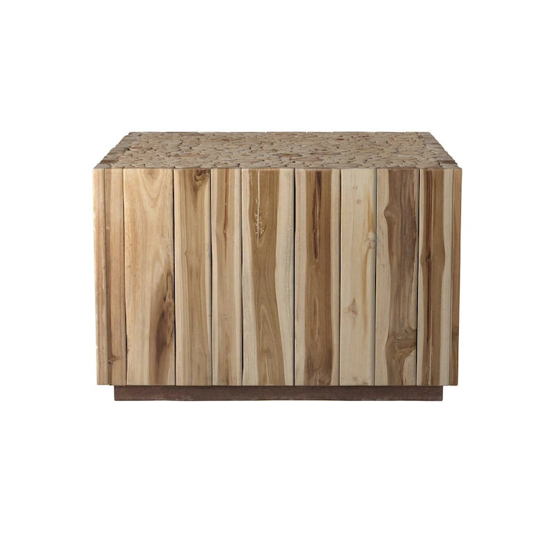 Natural Solid Wood Branch Bundle Square Cube Table by East at Main