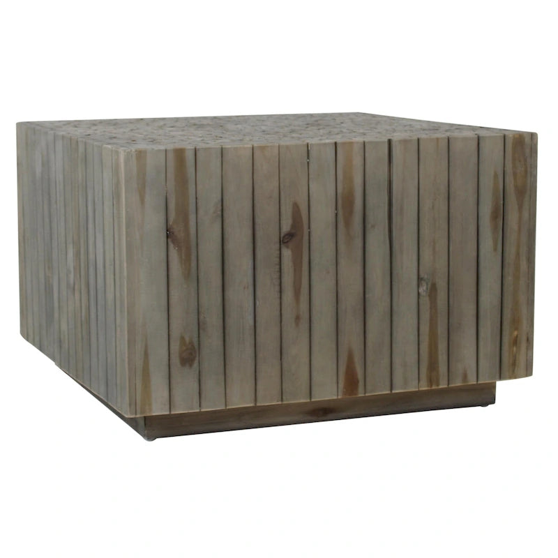 Natural Solid Wood Branch Bundle Square Cube Table by East at Main