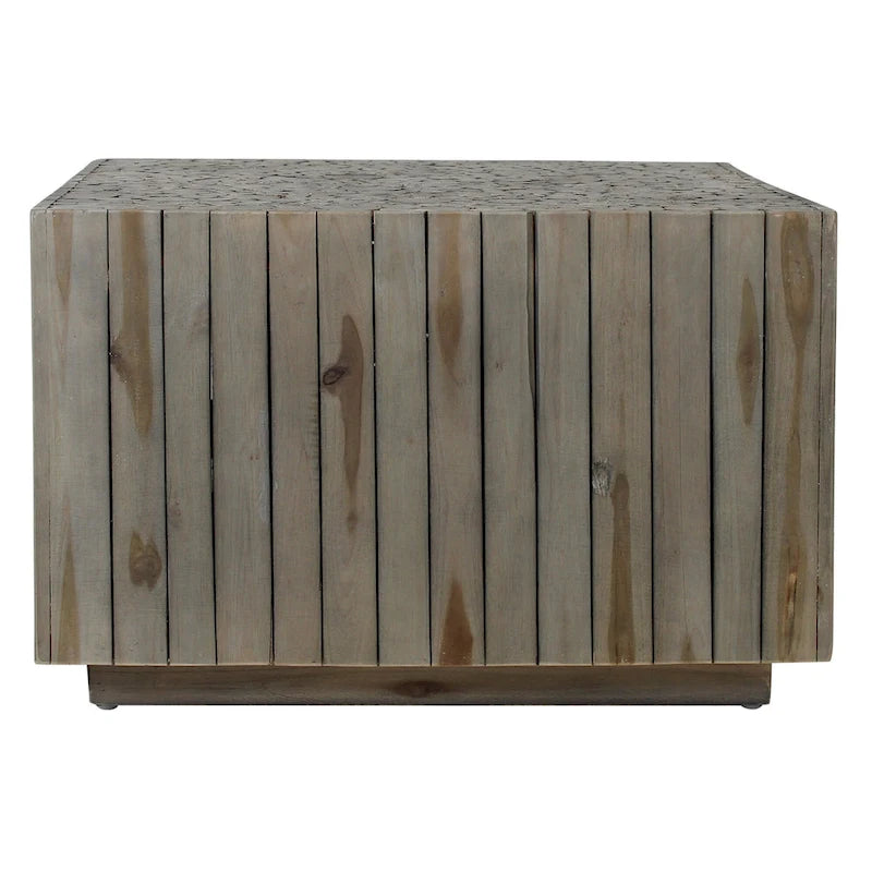 Natural Solid Wood Branch Bundle Square Cube Table by East at Main