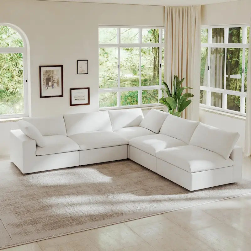 120.45 Oversize Down Filled Corner 5-seats Sectional Sofa Couch