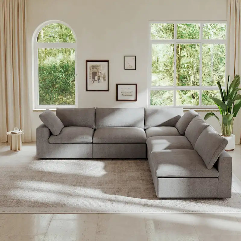 120.45 Oversize Down Filled Corner 5-seats Sectional Sofa Couch