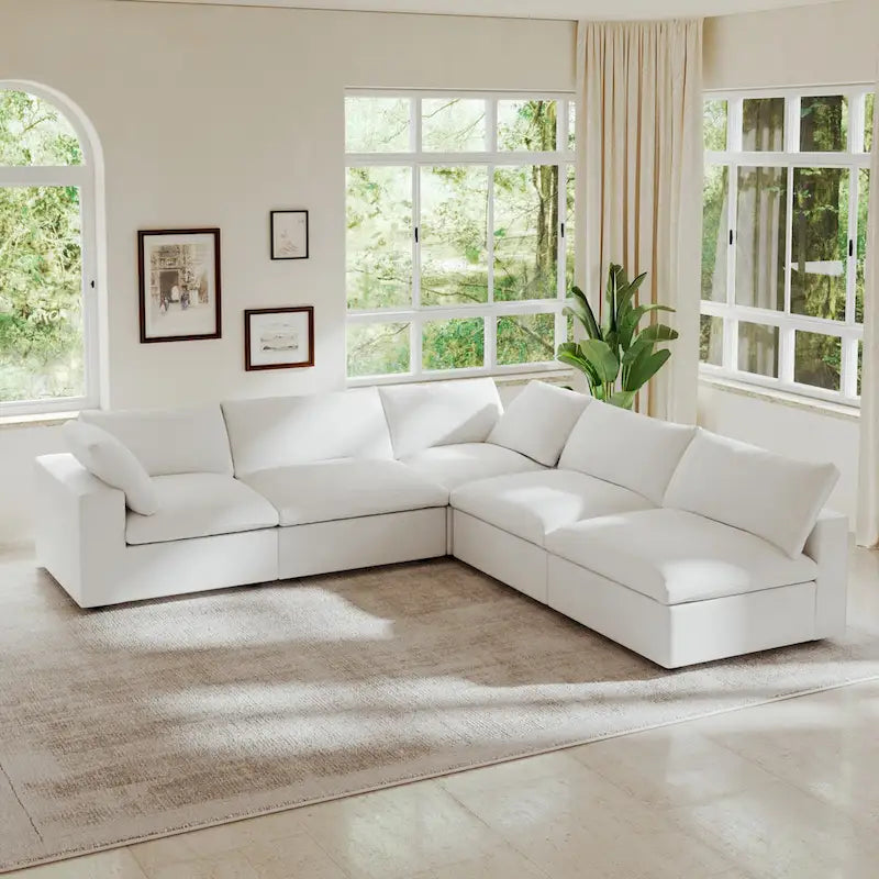 120.45 Oversize Down Filled Corner 5-seats Sectional Sofa Couch