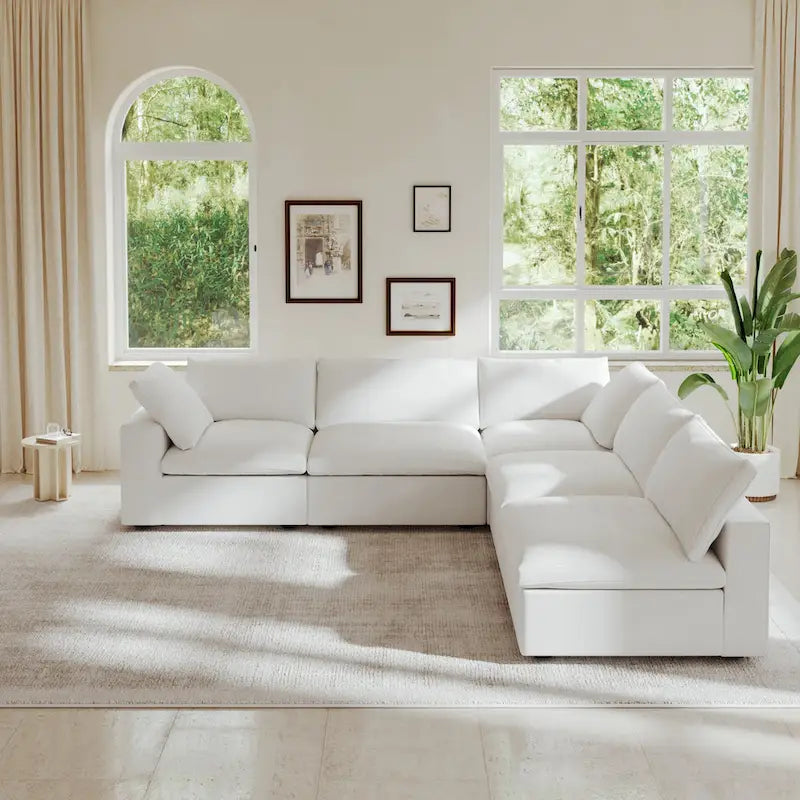 120.45 Oversize Down Filled Corner 5-seats Sectional Sofa Couch