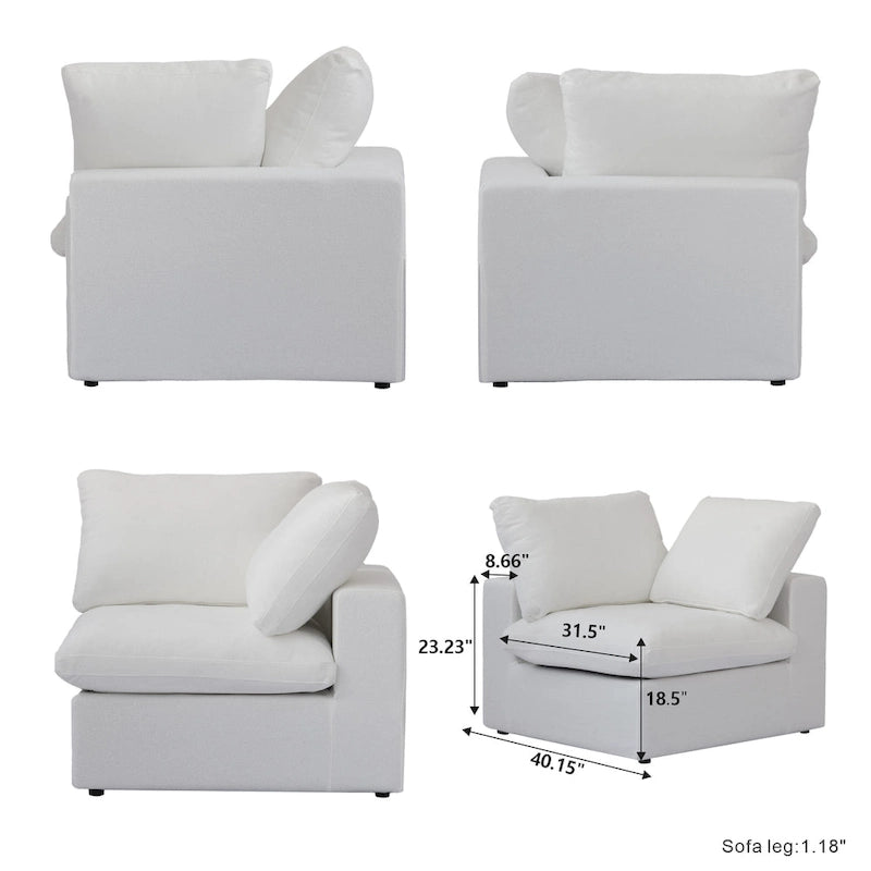 120.45 Oversize Down Filled Corner 5-seats Sectional Sofa Couch