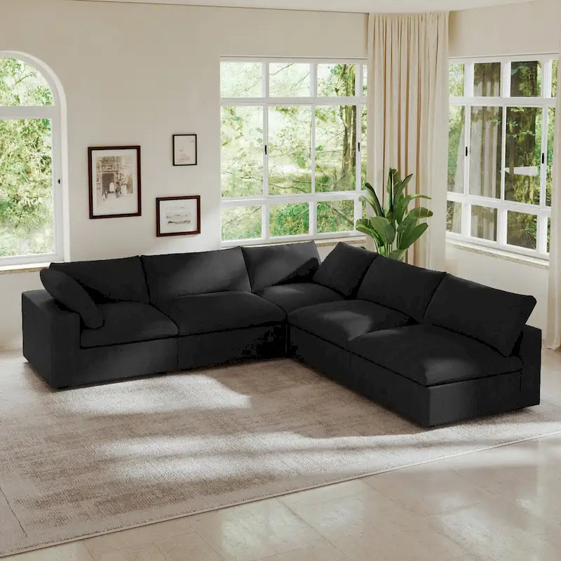 120.45 Oversize Down Filled Corner 5-seats Sectional Sofa Couch