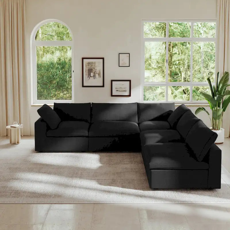 120.45 Oversize Down Filled Corner 5-seats Sectional Sofa Couch