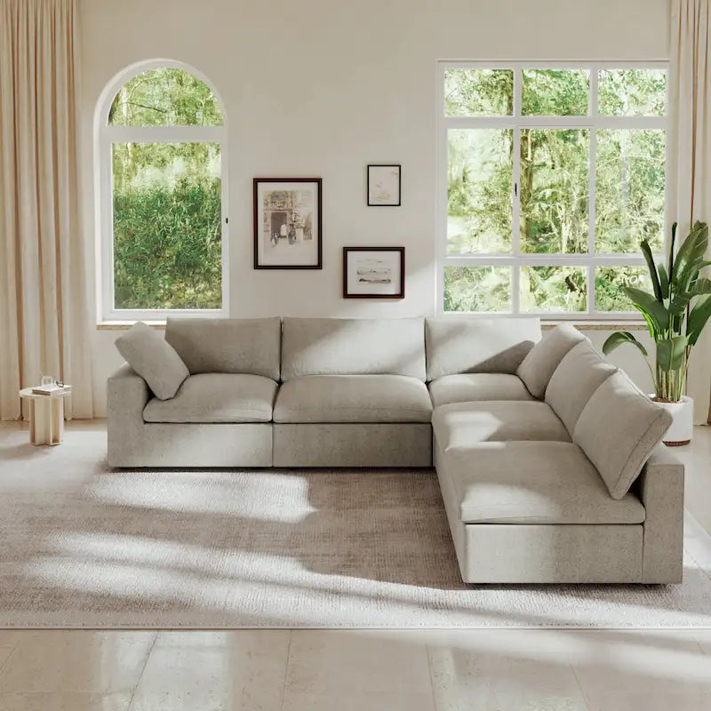 120.45 Oversize Down Filled Corner 5-seats Sectional Sofa Couch