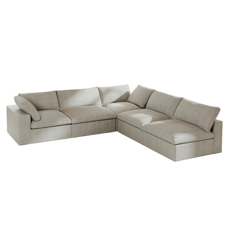 120.45 Oversize Down Filled Corner 5-seats Sectional Sofa Couch
