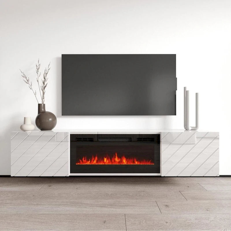 Luxe EF Wall Mounted Electric Fireplace Modern 72 TV Stand