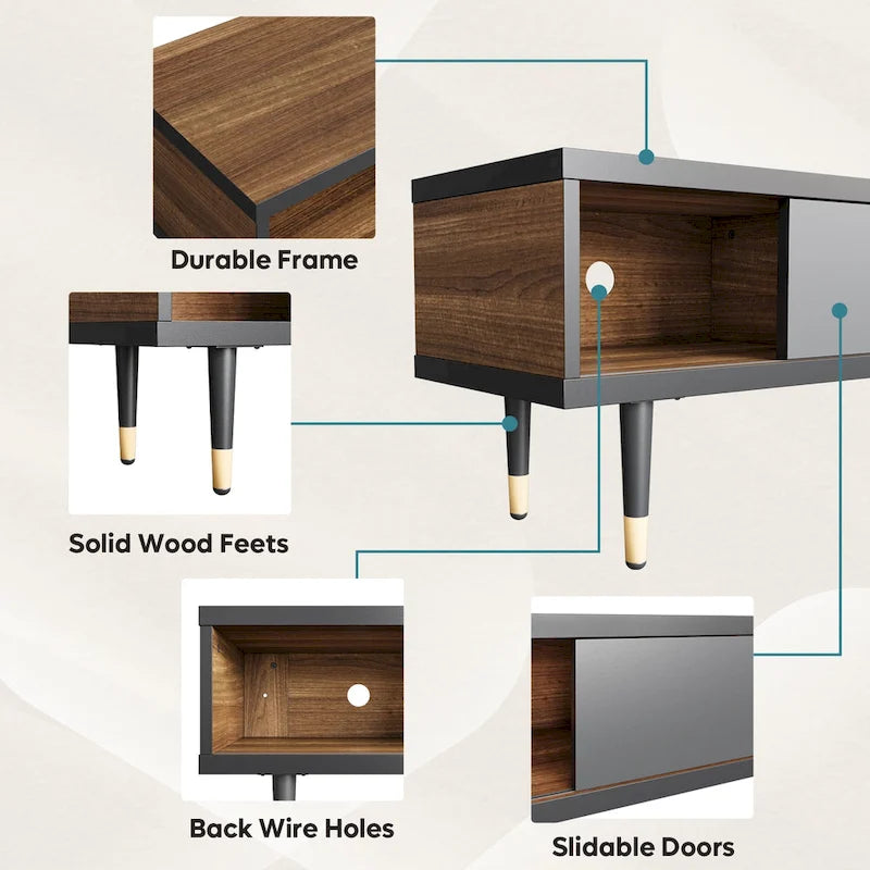 Modern TV Stand up to for 85 inch TVs Entertainment Center with Storage - 80 inch