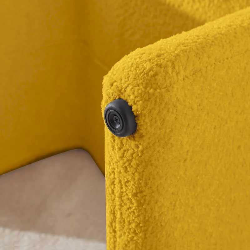 VANOMi Upholstered Pouf, Mid-Century Modern Ottoman, Cometemporary Foot Stool For Living Room Extra Vanity Seat For Small Space