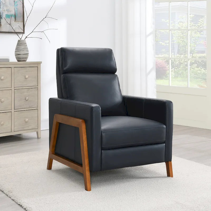Roland Top Grain Leather Push Back Recliner by Greyson Living