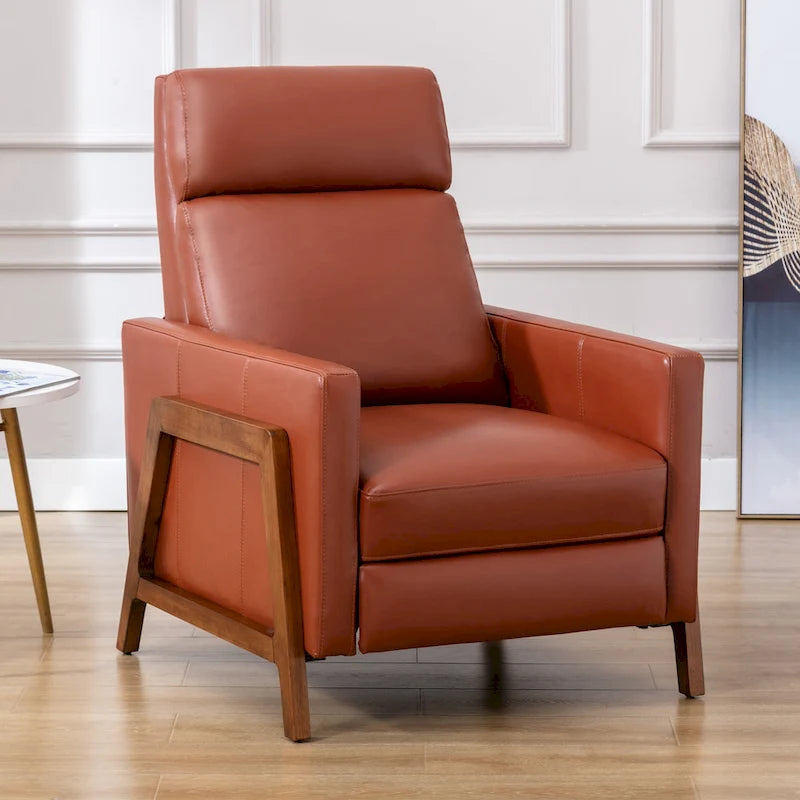 Roland Top Grain Leather Push Back Recliner by Greyson Living