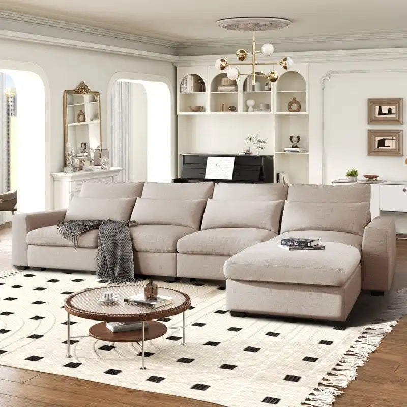 Modern L-Shape Sectional Sofa with Reversible Chaise