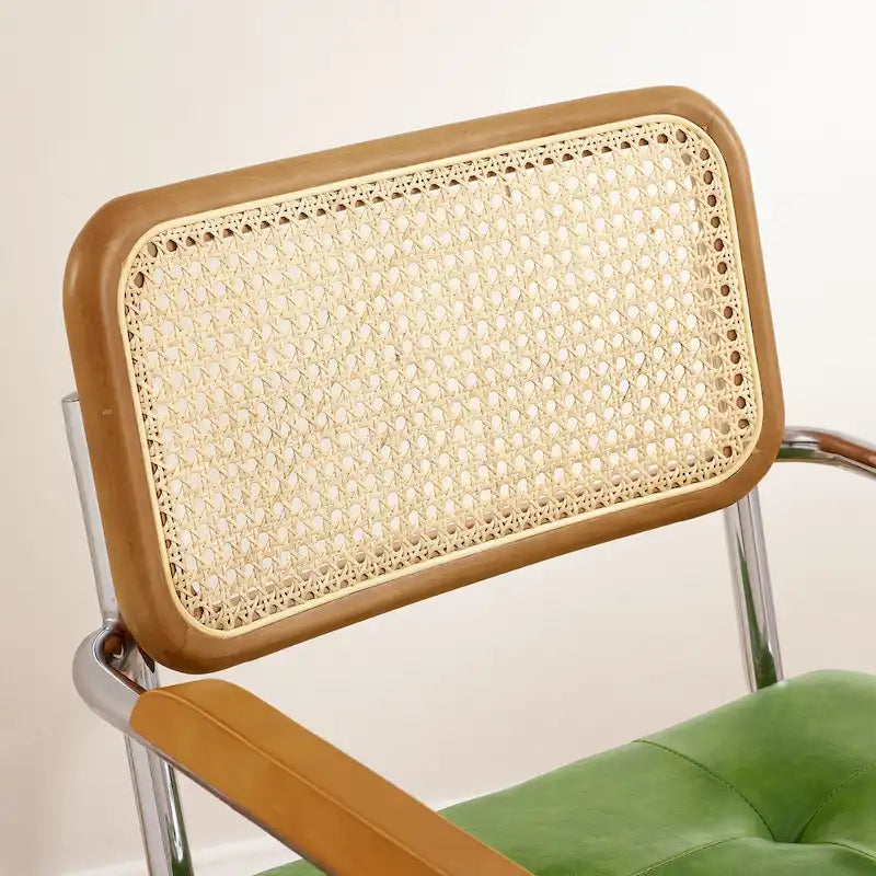 Art Leon Swivel PU Leather and Wooden Accent Chair