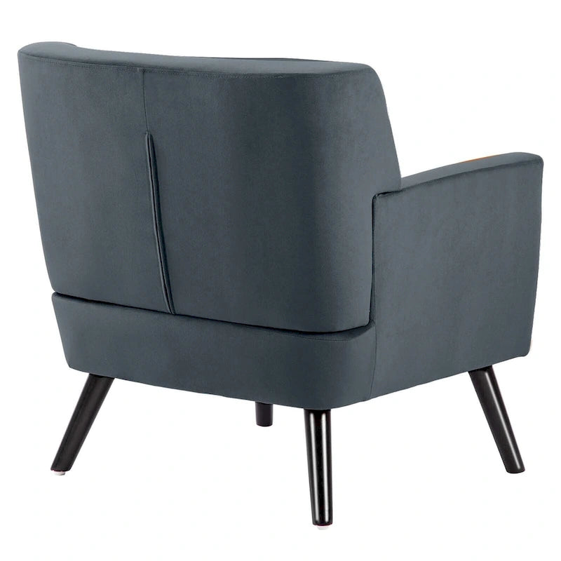 Velvet Upholstered Armchair Tufted Accent Chair for Living Room - 28.35W x 27.56D x 30.71H