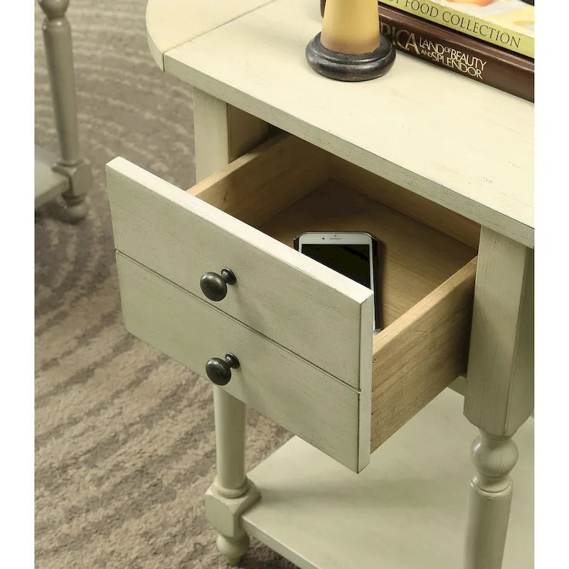 Kist French Country 25-inch Solid Wood 1-Shelf Side Table by Furniture of America
