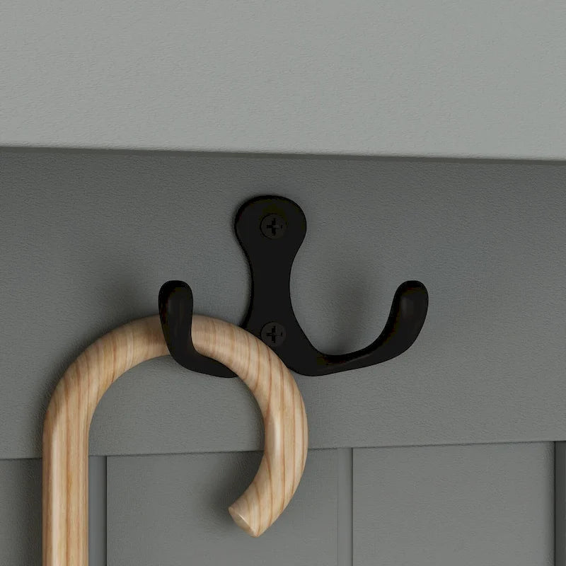 68.5H Hall Tree with Bench and Shoe Storage White/Black/Grey