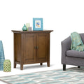 WYNDENHALL Mansfield SOLID WOOD 32 inch Wide Transitional Low Storage Cabinet - 32w x 14d x 31h